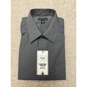NWT George Gray Comfort Collar Button Down Long Sleeve Shirt Size Large